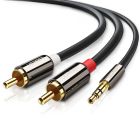 Аудіокабель UGREEN AV116 3.5mm Male to 2RCA Male Cable 2m Black