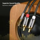 Аудіокабель UGREEN AV116 3.5mm Male to 2RCA Male Cable 2m Black