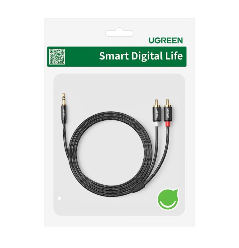 Аудіокабель UGREEN AV116 3.5mm Male to 2RCA Male, PVC, 5m Black