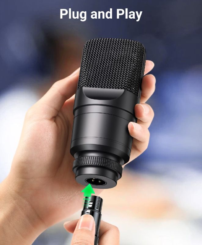 Аудіокабель UGREEN AV130 Cannon Male to Female Microphone Extension Audio Cable 5m Black