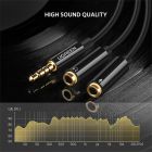 Аудіокабель UGREEN AV141 3.5mm male to 2 3.5mm female, 0,2m Black