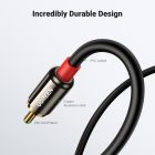 Аудіокабель UGREEN AV116 3.5mm Male to 2RCA Male, PVC, 1m Black
