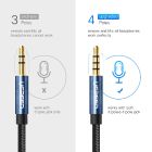 Аудіокабель UGREEN AV118 3.5mm Male to 3.5mm Female, nylon braid, 2m Black