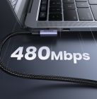 Кабель UGREEN US334 USB-C to USB-C PD Fast Charging 90 Degree Cable 5A Max Black 2m