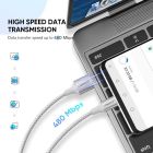 Кабель UGREEN US288 USB-A 2.0 to USB-C Cable Nickel Plating Aluminum Braid 1m (White)