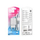 Мережевий зарядний пристрій з кабелем HOCO C134A Solid single-port charger set(Type-C) White