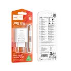 Мережевий зарядний пристрій з кабелем HOCO C143A Benefit single port PD20W charger set(C to C) White