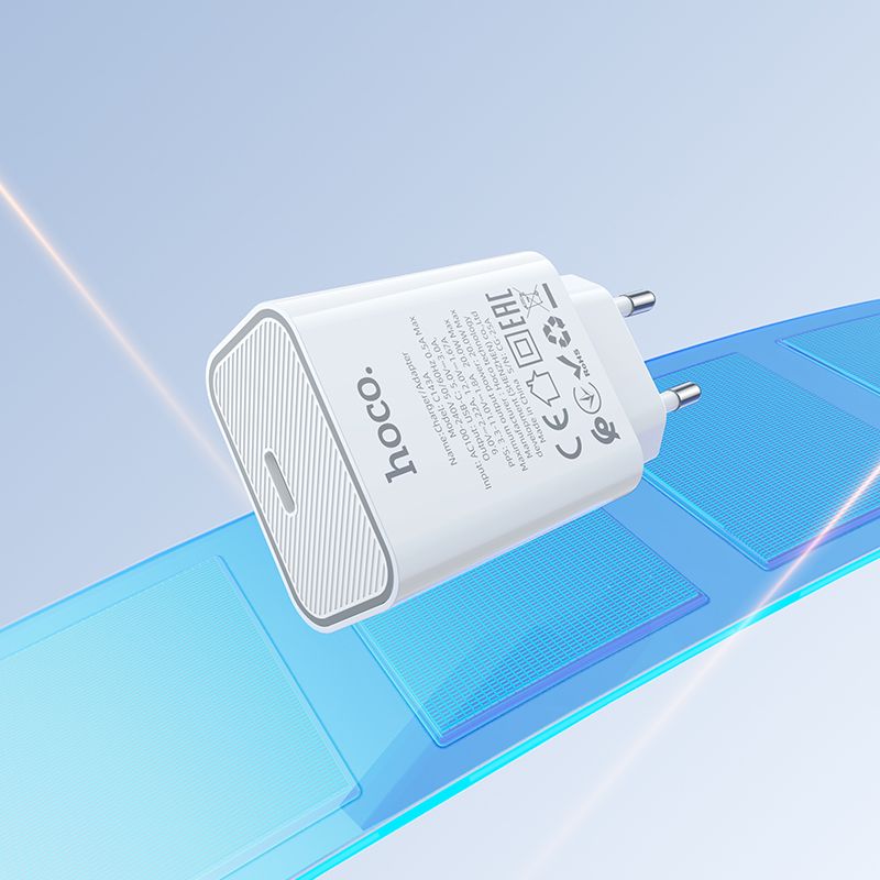 Мережевий зарядний пристрій HOCO C143A Benefit single port PD20W charger White