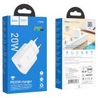 Мережевий зарядний пристрій з кабелем HOCO C94A Metro single port PD20W charger White