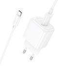 Мережевий зарядний пристрій з кабелем HOCO CS52A Surplus single-port QC3.0 charger set(Type-C) White