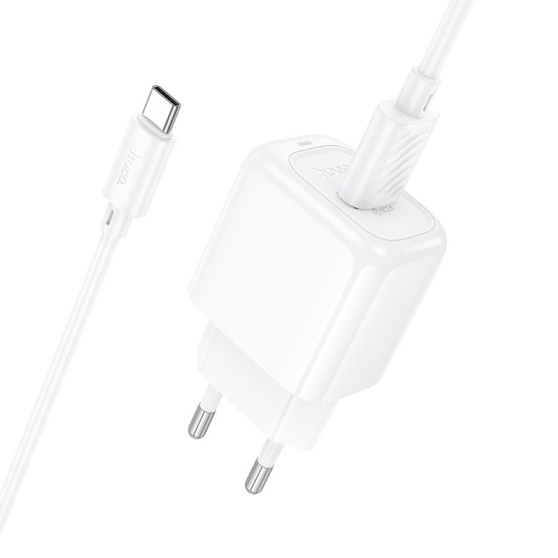 Мережевий зарядний пристрій з кабелем HOCO CS52A Surplus single-port QC3.0 charger set(Type-C) White