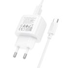 Мережевий зарядний пристрій з кабелем HOCO CS52A Surplus single-port QC3.0 charger set(Type-C) White