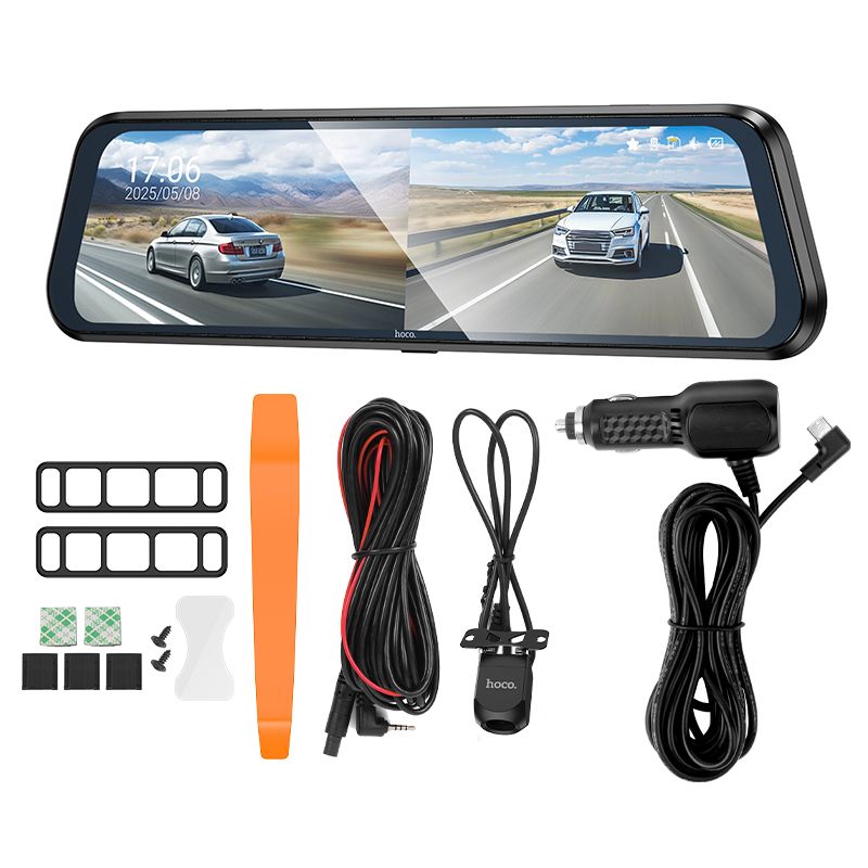 Відеореєстратор HOCO DV16 9.66-inch streaming media driving recorder(dual-channel with rear camera) Black