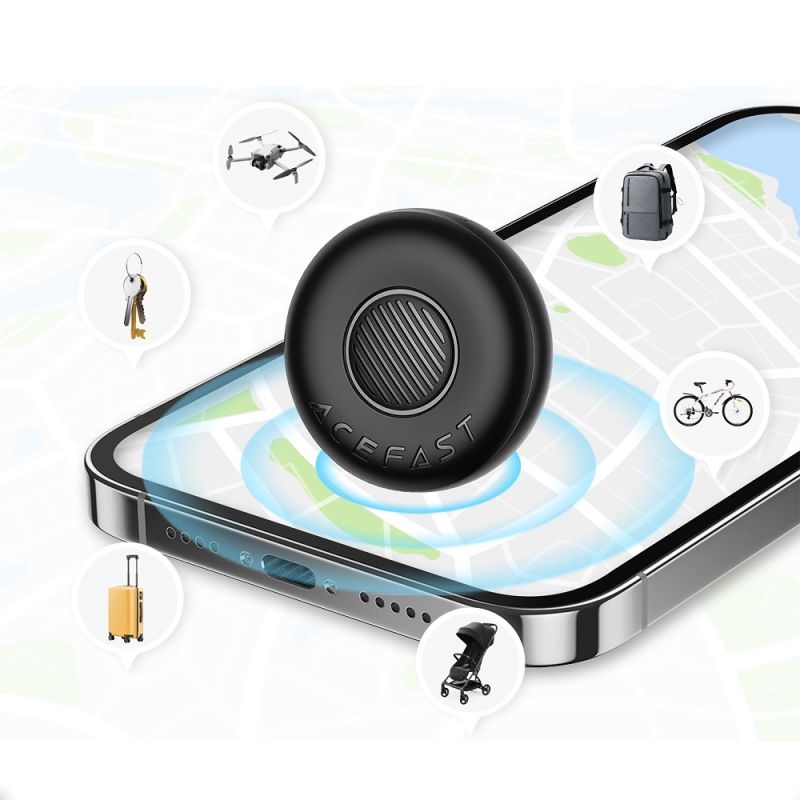 Трекер ACEFAST S1 button type positioning device single Black