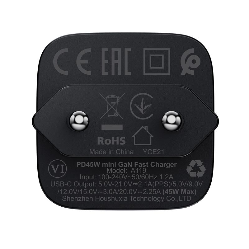 Мережевий зарядний пристрій ACEFAST A119 PD45W mini GaN USB-C fast charger