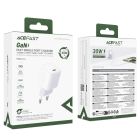 Мережевий зарядний пристрій ACEFAST A118 PD30W mini GaN USB-C fast charger