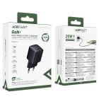 Мережевий зарядний пристрій ACEFAST A117 PD20W mini GaN USB-C fast charger Black