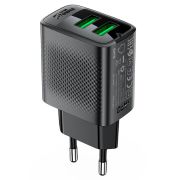 Мережевий зарядний пристрій ACEFAST A86 12W (USB-A+USB-A) dual port charger  Black