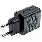 Мережевий зарядний пристрій ACEFAST A86 12W (USB-A+USB-A) dual port charger  Black