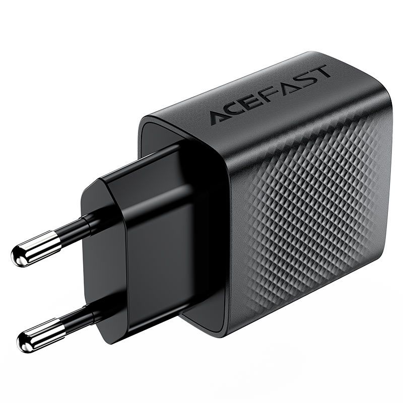 Мережевий зарядний пристрій ACEFAST A86 12W (USB-A+USB-A) dual port charger  Black
