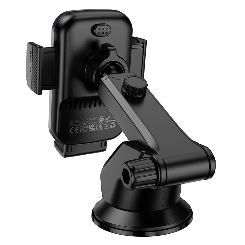 Автотримач для телефона з БЗП BOROFONE BH222 Leading push-type wireless fast charging car holder(center console) Black