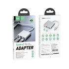 USB-хаб HOCO HB14 Easy use Type-C adapter(Type-C to USB3.0+HDMI+PD) Silver