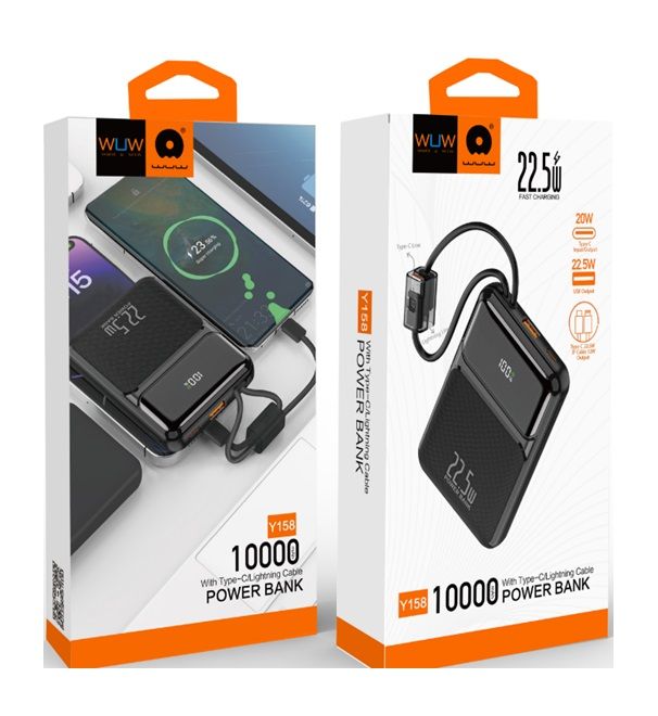 Зовнішній акумулятор WUW Y158 （PD22.5W quick charge) 10000mAh Black