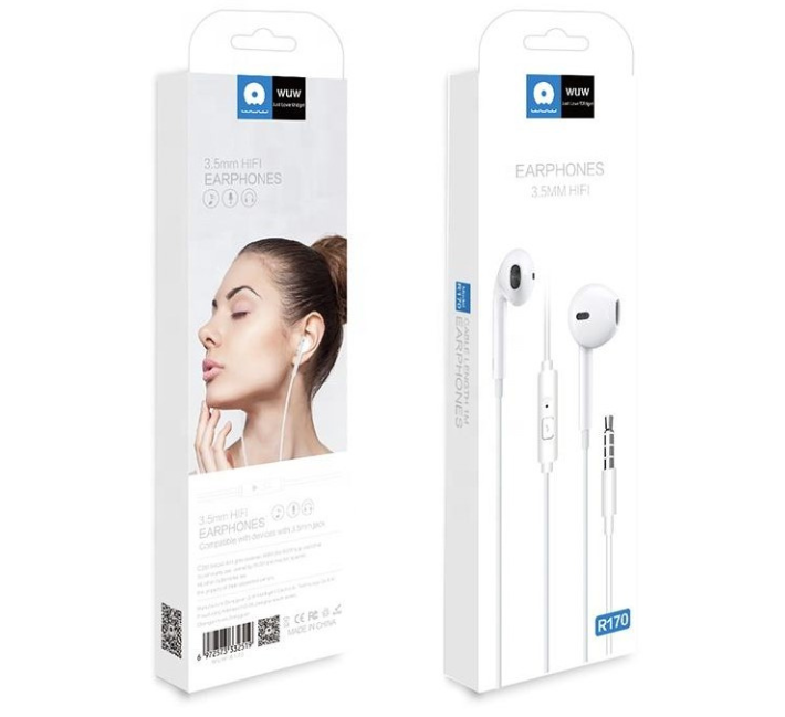 Навушники дротові WUW R170 (3.5mm) White