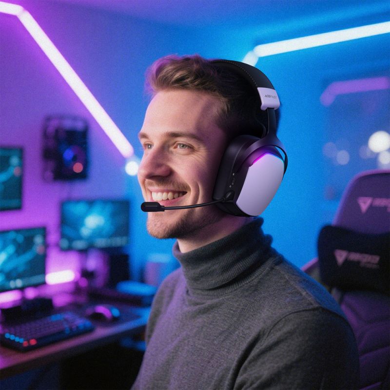 Бездротові накладні навушники ACEFAST H11 gaming wireless headset White