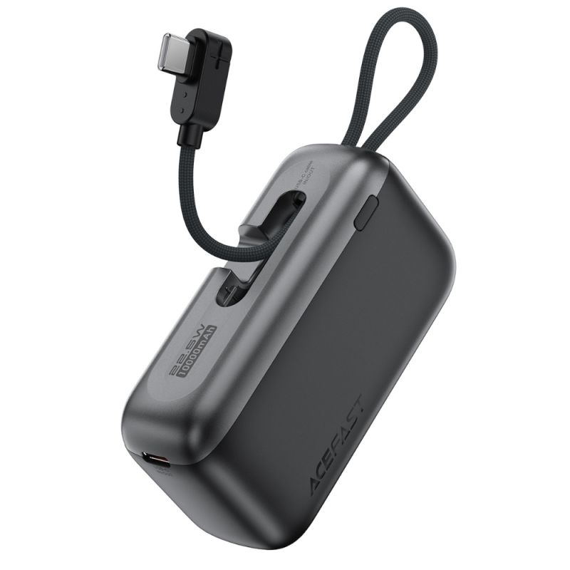 Зовнішній акумулятор ACEFAST M27-10000 22.5W power bank with USB-C port and cable Metal Gray