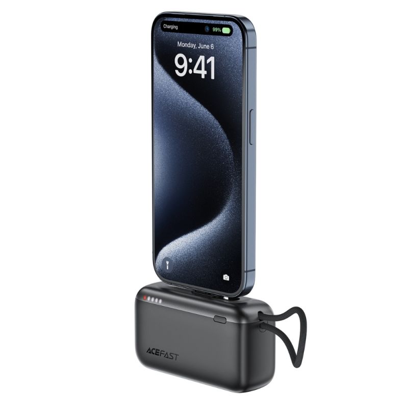 Зовнішній акумулятор ACEFAST M27-10000 22.5W power bank with USB-C port and cable Metal Gray