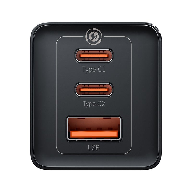 Мережевий зарядний пристрій з кабелем Baseus GaN5 Pro Fast Charger 2C+U 65W  EU  Black(Baseus Xiaobai charging Cable Type-C  to Type-C 100W)