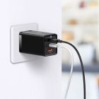 Мережевий зарядний пристрій з кабелем Baseus GaN5 Pro Fast Charger 2C+U 65W  EU  Black(Baseus Xiaobai charging Cable Type-C  to Type-C 100W)