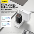 Мережевий зарядний пристрій з кабелем Baseus GaN5 Pro Fast Charger 2C+U 65W  EU  Black(Baseus Xiaobai charging Cable Type-C  to Type-C 100W)