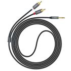 Аудіокабель HOCO UPA10 3.5mm male to double lotus RCA, TPE, 1.5m, Metal Gray