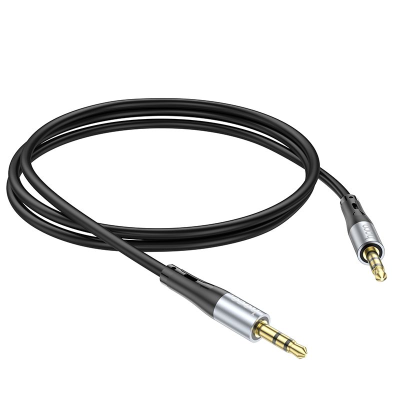 Аудіокабель HOCO UPA22 3.5mm male to 3.5mm male, silicone, 1m, Black