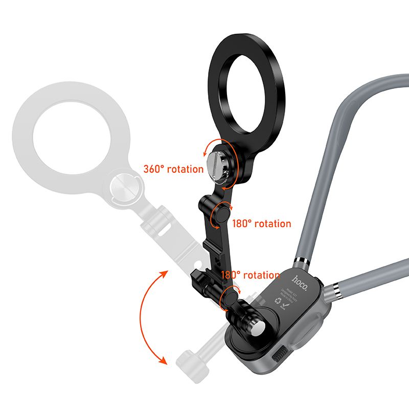 Кріплення для телефона на шию HOCO K31 Campo magnetic neck-hanging holder Black Gray