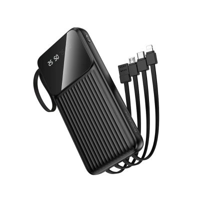 Зовнішній акумулятор BOROFONE BJ76 Smart power bank with 4 cables(10000mAh) Black