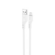 Кабель HOCO X97 Crystal color silicone charging data cable Micro white