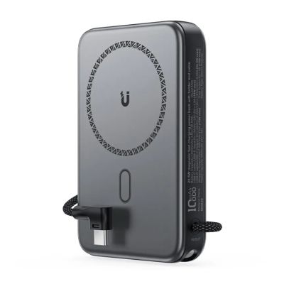 Зовнішній акумулятор ACEFAST M24-10000 22.5W magnetic fast charging power bank with holder and cable Metal Gray