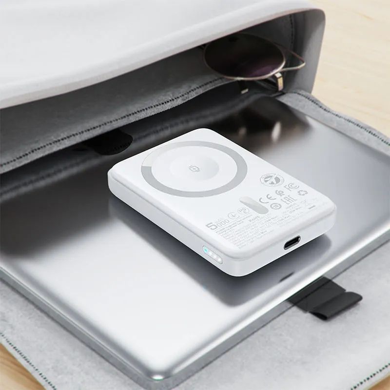 Зовнішній акумулятор ACEFAST M25-5000 PD20W magnetic fast wireless charging power bank White