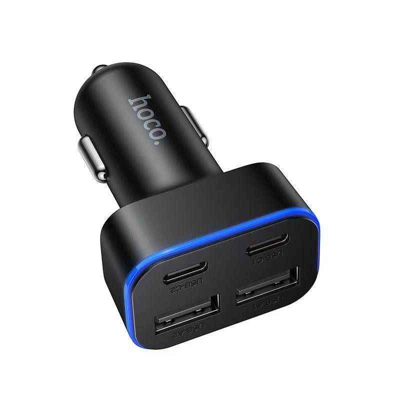 Автомобільний зарядний пристрій HOCO Z63 Barry four-port car charger Black