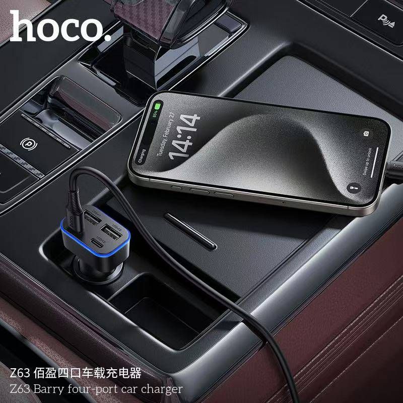 Автомобільний зарядний пристрій HOCO Z63 Barry four-port car charger Black