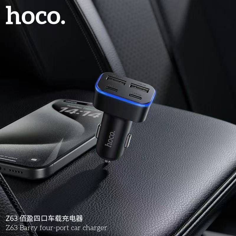 Автомобільний зарядний пристрій HOCO Z63 Barry four-port car charger Black