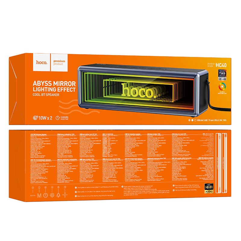 Портативна колонка HOCO HC40 Luz sports BT speaker, 10W*2, Black