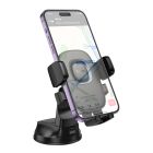 Автотримач для телефона HOCO H76 Crown one-button car holder(center console) Black Metal Gray