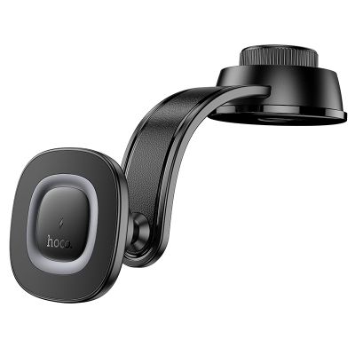 Автотримач для телефона з БЗП HOCO HW31 Crown magnetic wireless charging car holder(center console) Black Metal Gray