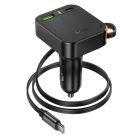 Автомобільний зарядний пристрій HOCONZ18 Guardian PD65W(2C1A) car charger with retractable cable Black
