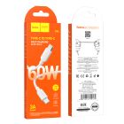 Кабель HOCO X96 Hyper 60W fast charging data cable Type-C to Type-C White