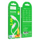 Кабель HOCO X122 Benefit silicone charging data cable iP White
